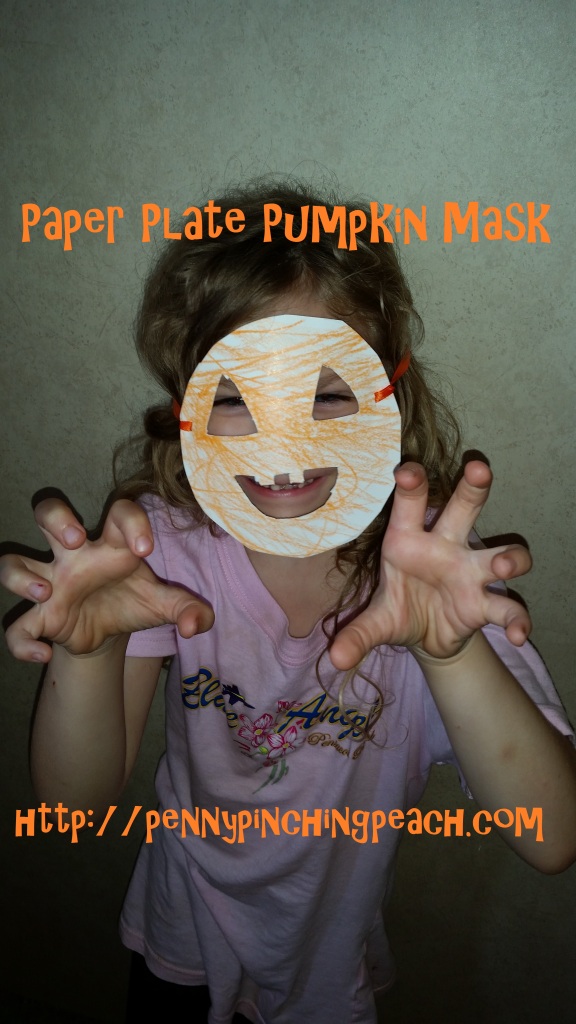 Paper Plate Pumpkin Mask